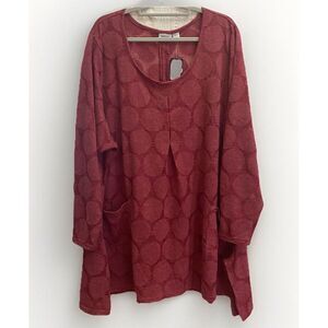NWT Avenue Women's 30/32 Pink Rose Sweater Circle‎ Tunic L/S Lightweight